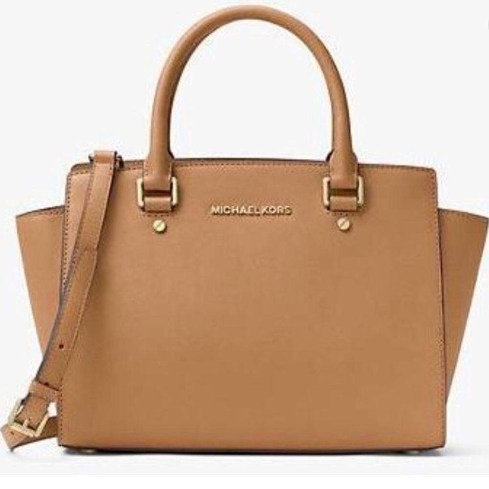 Michael Kors tan Leather Satchel